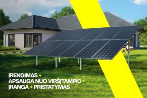 Antžeminė saulės elektrinė 15kW komplektas su montavimu