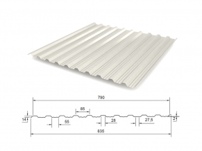 Trapecinis profilis T-14R RAL9010, Gloss